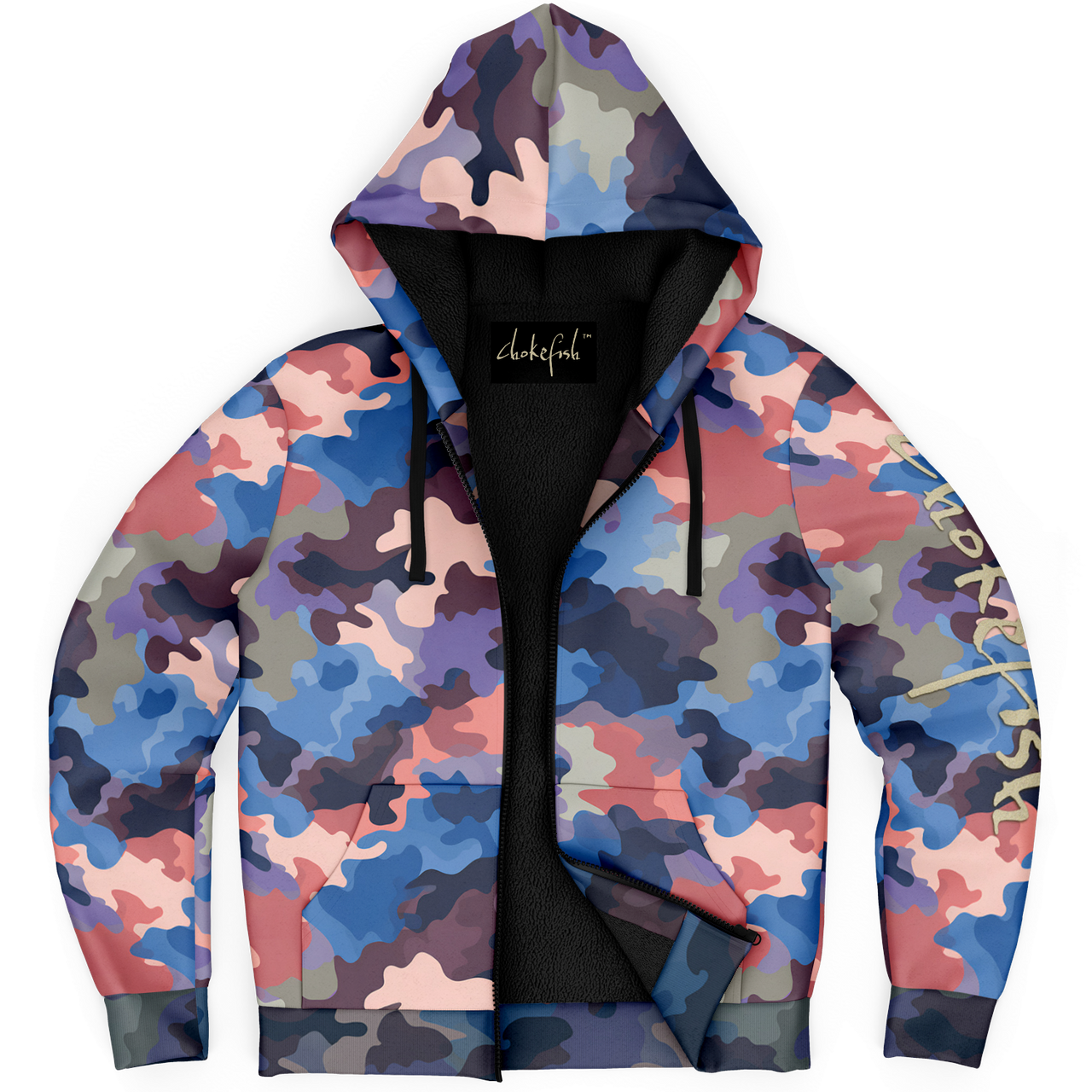 Chokefish™ Microfleece Zip-Up Hoodie Camouflage-004B