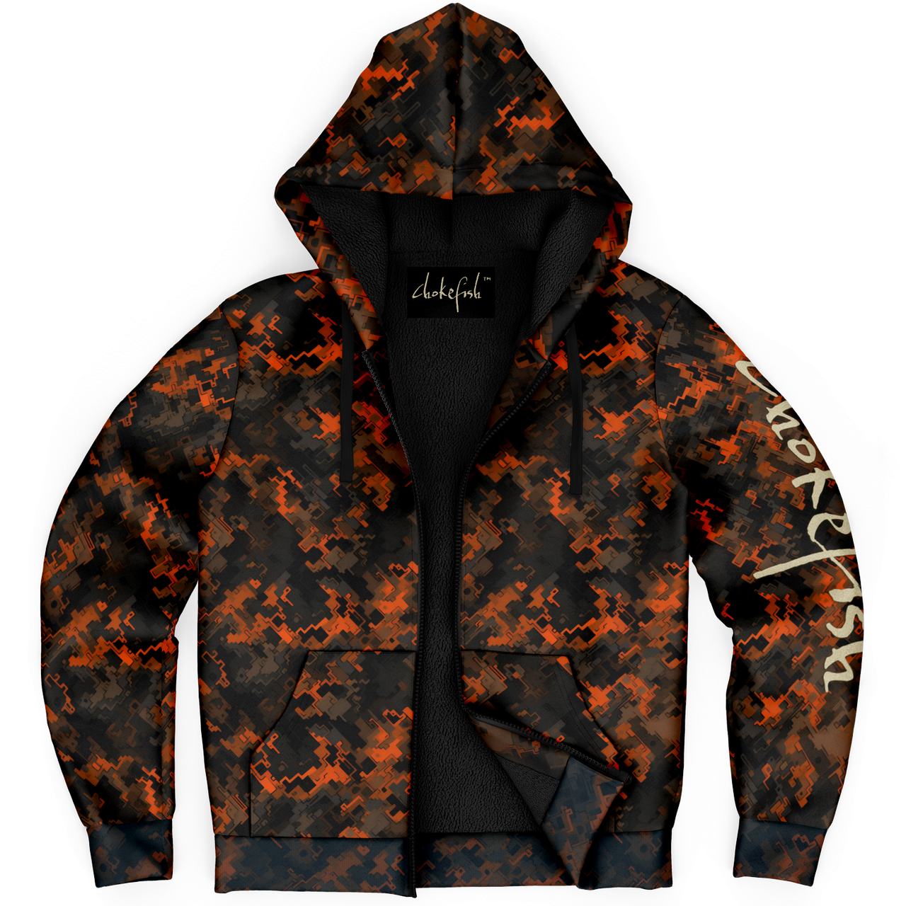 Chokefish™ Microfleece Zip-Up Hoodie Camouflage-015B