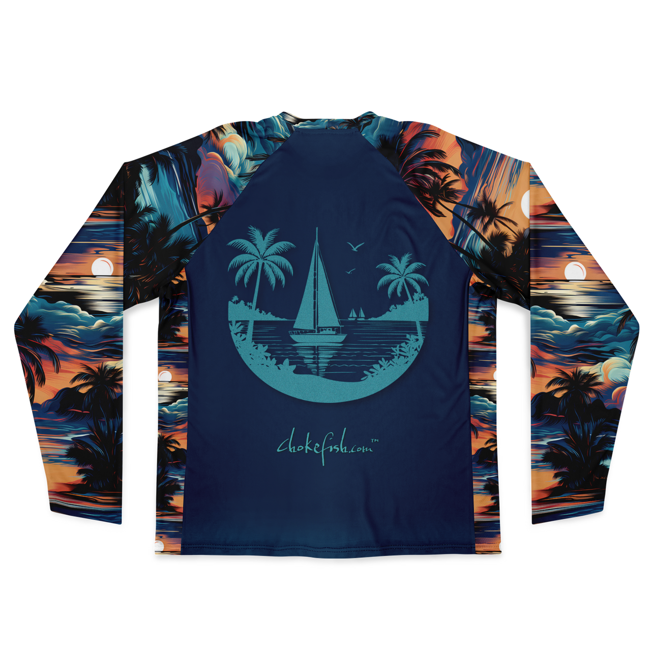 Chokefish™ Long Sleeve Every Day All Weather Trees&Boats Shirt Men's-002 - SLE