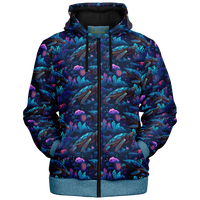 Chokefish™ Microfleece Zip-Up Hoodie Marine Life-005B