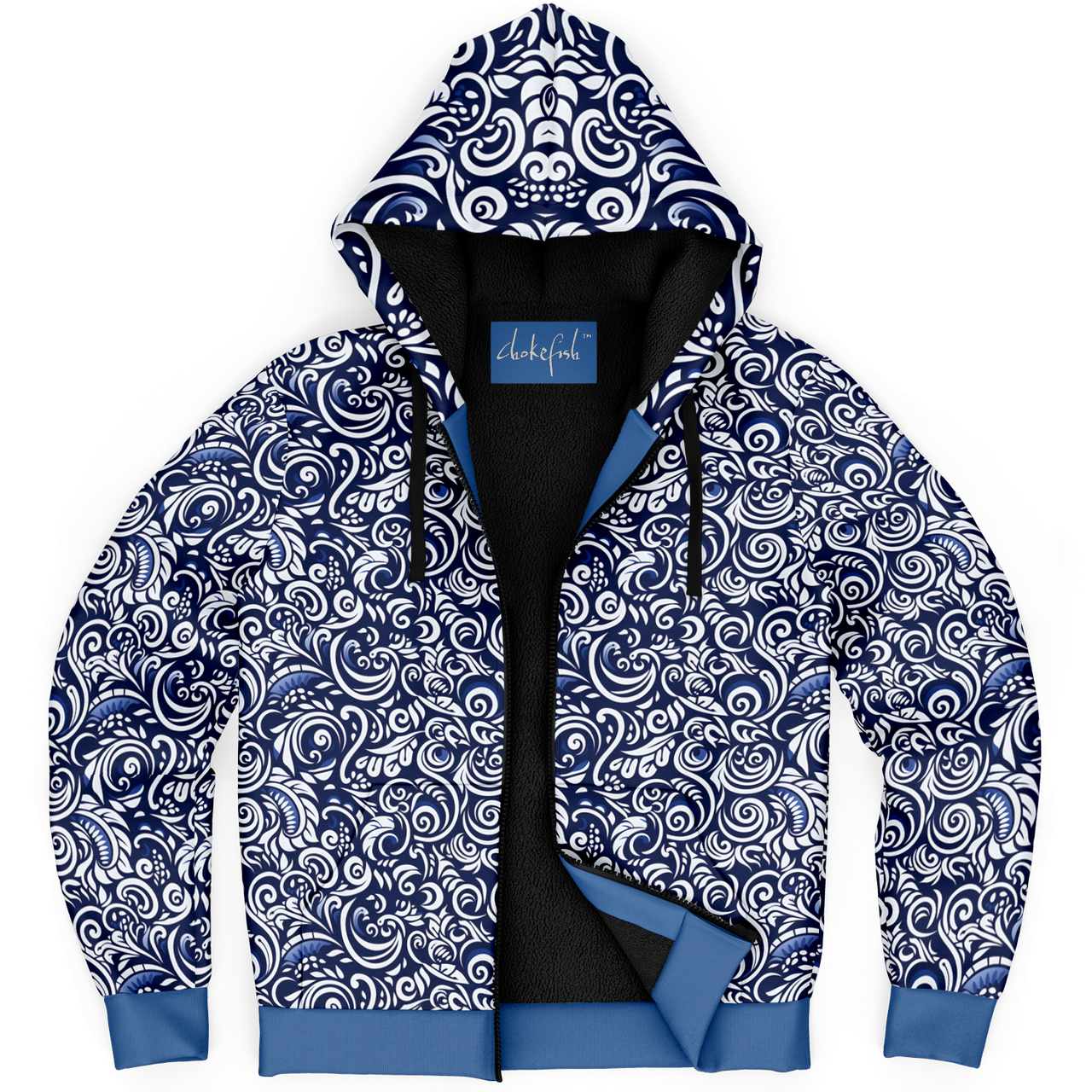 Chokefish™ Microfleece Zip-Up Hoodie Maori-007-2B