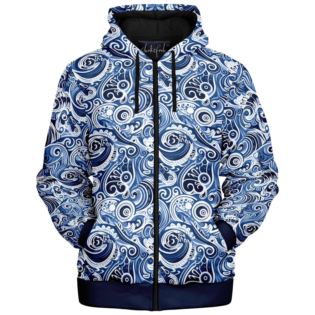 Chokefish™ Microfleece Zip-Up Hoodie Maori-002-2B