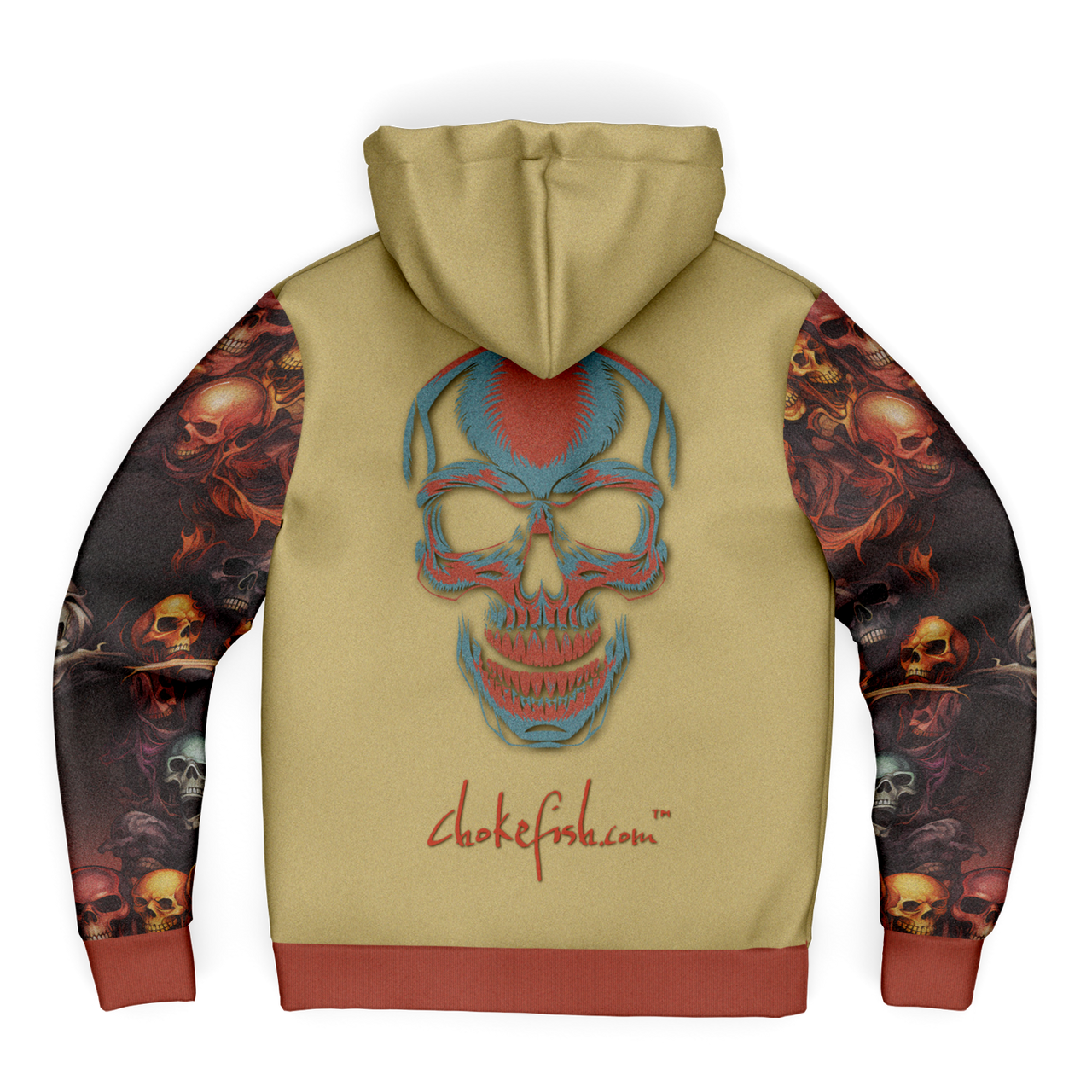 Chokefish™ Microfleece Zip-Up Hoodie Skulls-003B