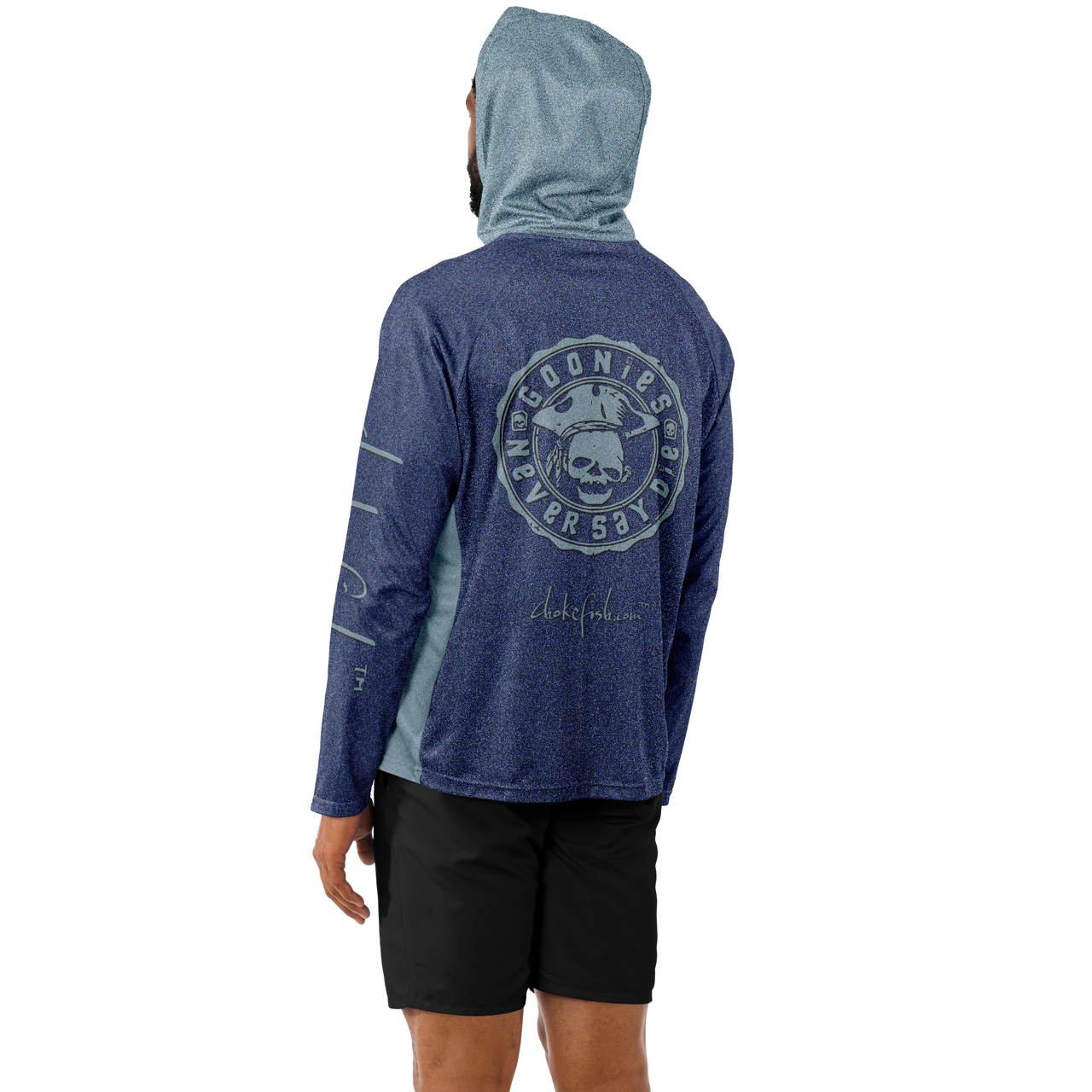 Chokefish™ Long Sleeve Every Day All Weather Hooded "Goonies Never Say Die" Shirt Men's - SLE