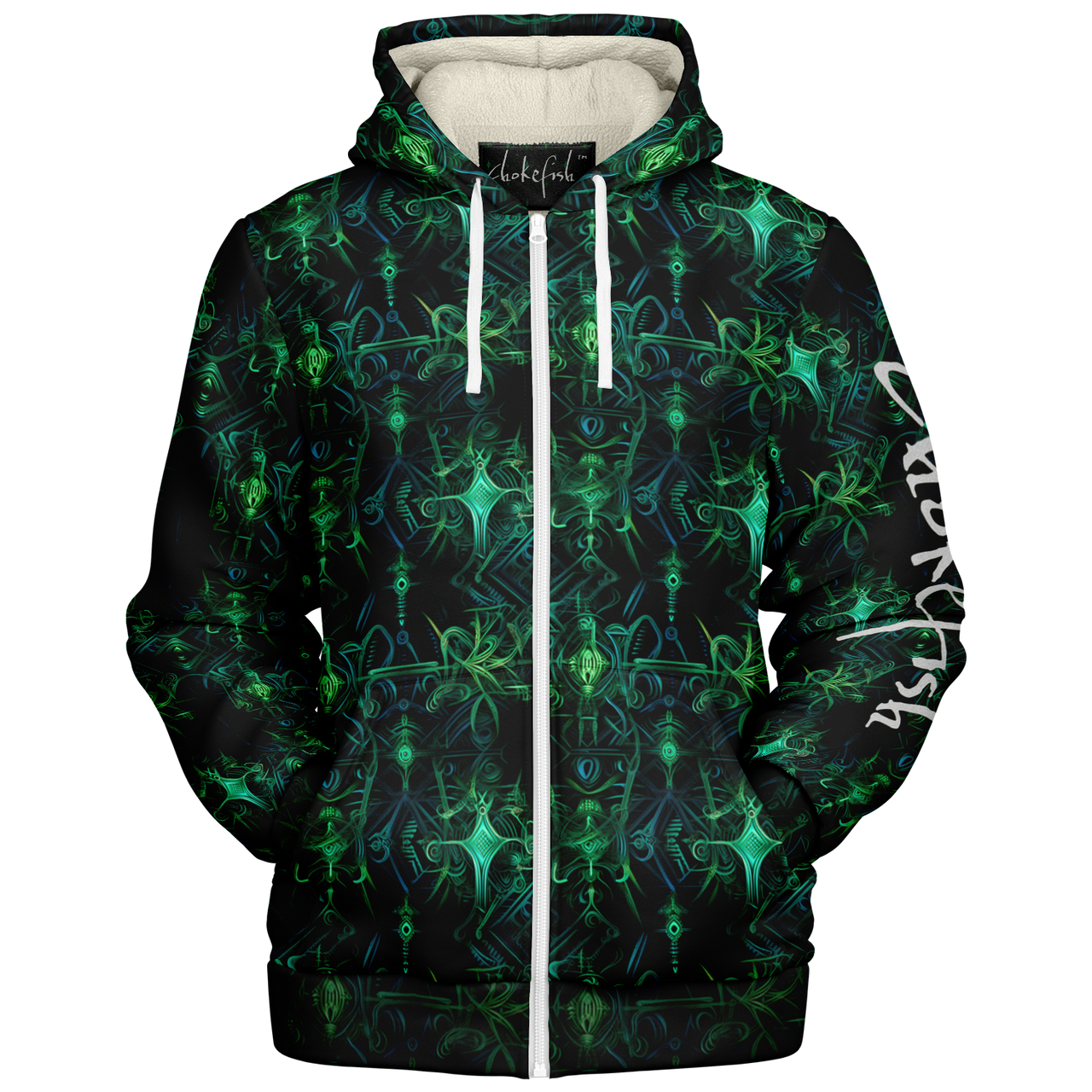 Chokefish™ Microfleece Zip-Up Hoodie Cannabis-002