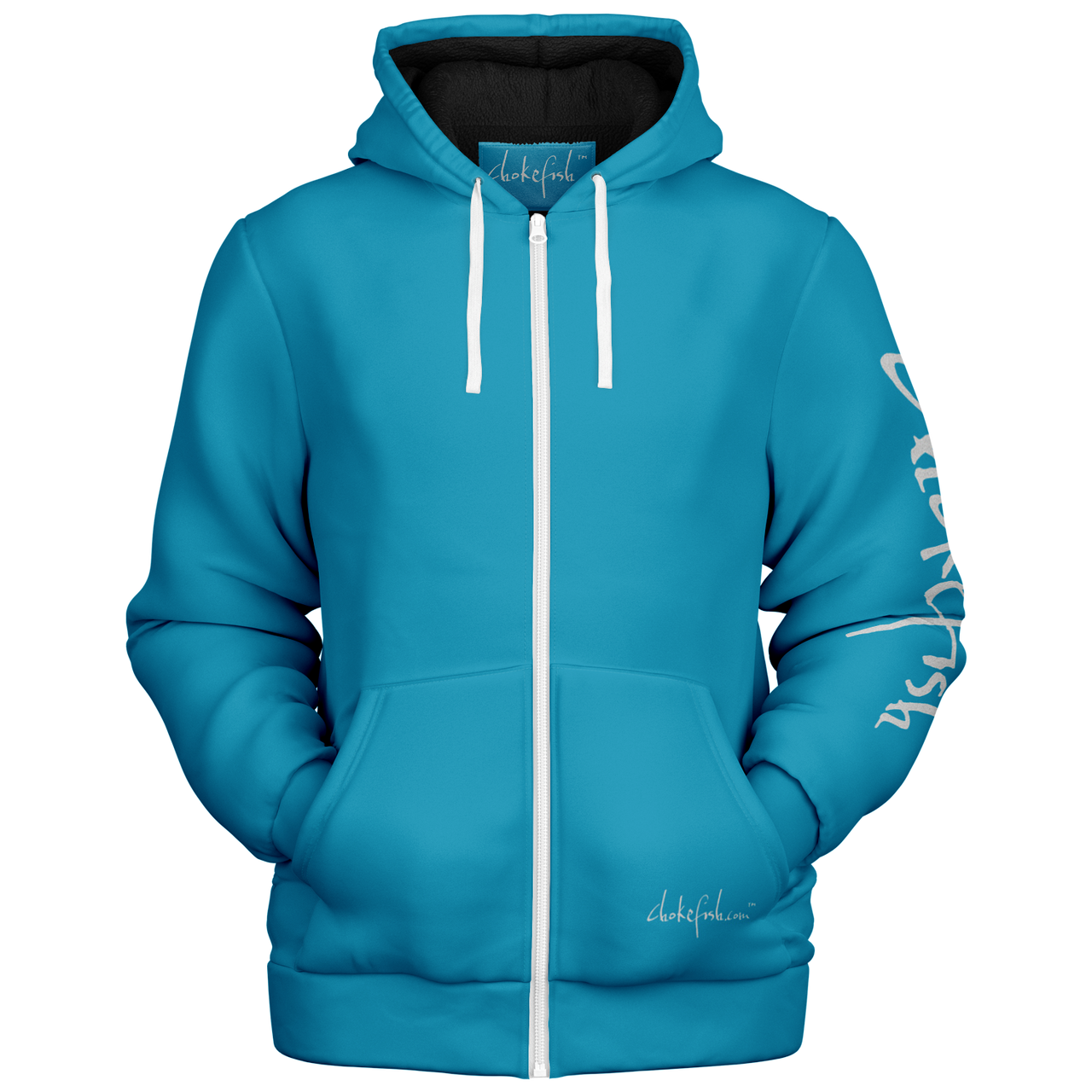 Chokefish™ Microfleece Zip-Up Hoodie Solid Colors-003B
