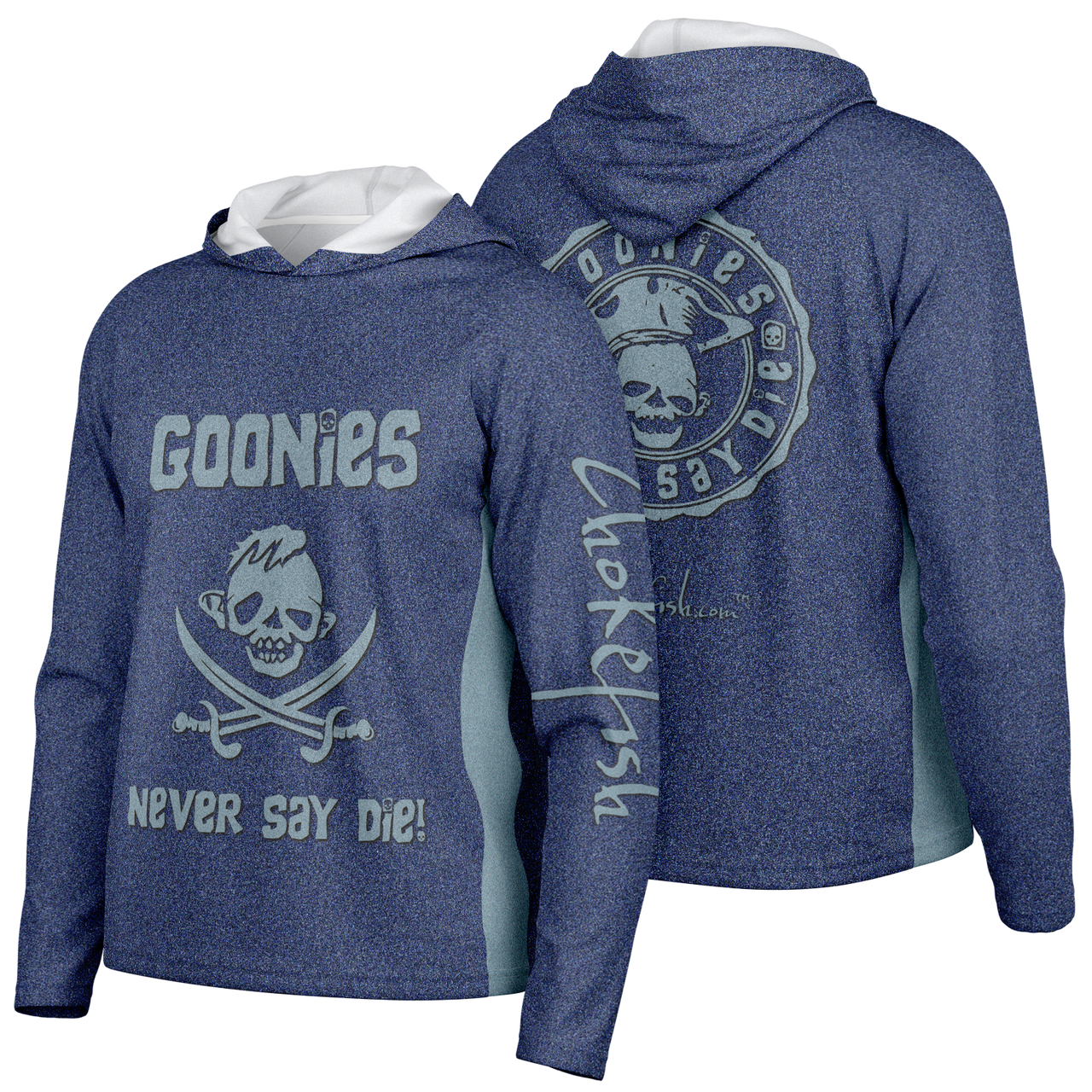 Chokefish™ Long Sleeve Every Day All Weather Hooded2 "Goonies Never Say Die" Shirt Men's - SLE