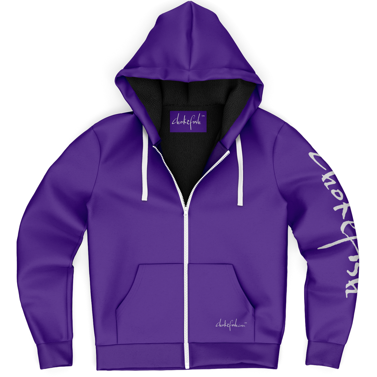 Chokefish™ Microfleece Zip-Up Hoodie Solid Colors-006B