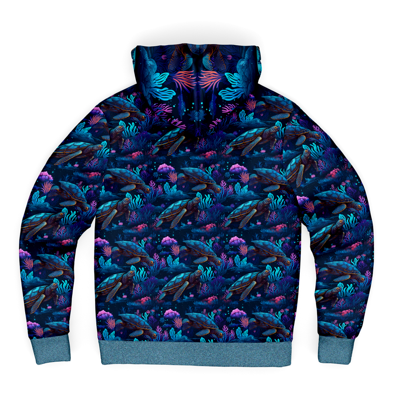 Chokefish™ Microfleece Zip-Up Hoodie Marine Life-005