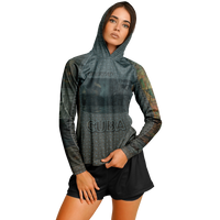Chokefish™ Long Sleeve Every Day All Weather Shirt Hooded Women's Story of Cuba