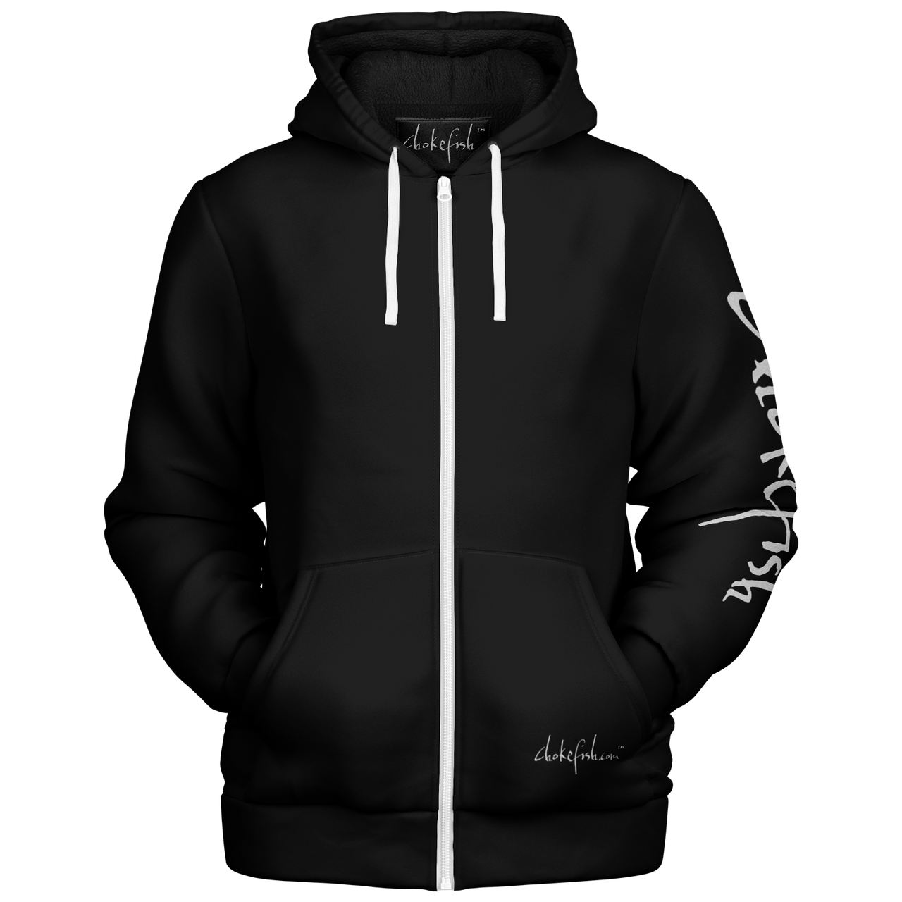 Chokefish™ Microfleece Zip-Up Hoodie Solid Colors-001B