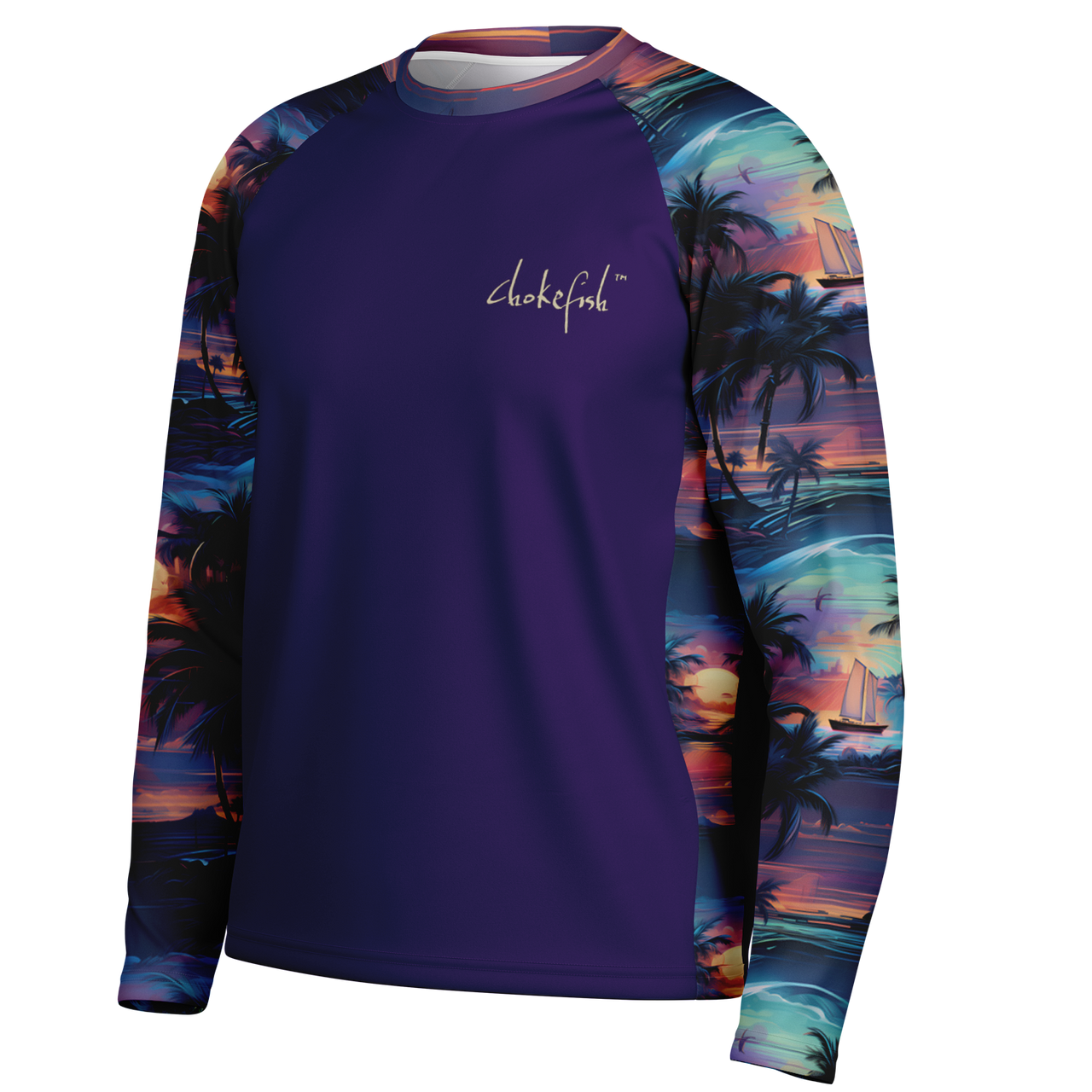 Chokefish™ Long Sleeve Every Day All Weather Trees&Boats Shirt Men's-004 - SLE