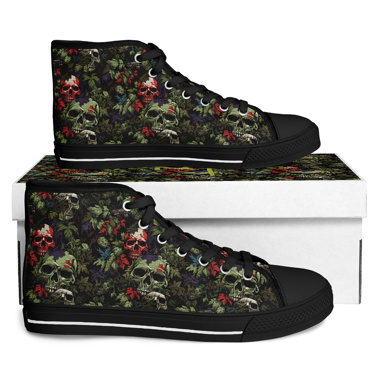 Chokefish™ Urban Peak Retro High Tops-Skulls-025B