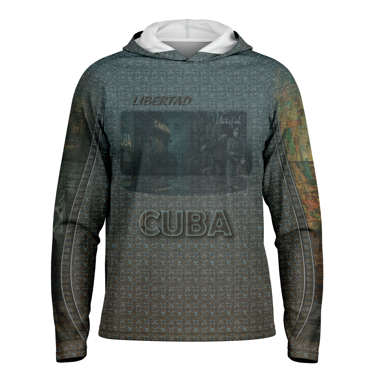 Chokefish™ Long Sleeve Every Day All Weather Shirt Men's Hooded Story-Of-Cuba