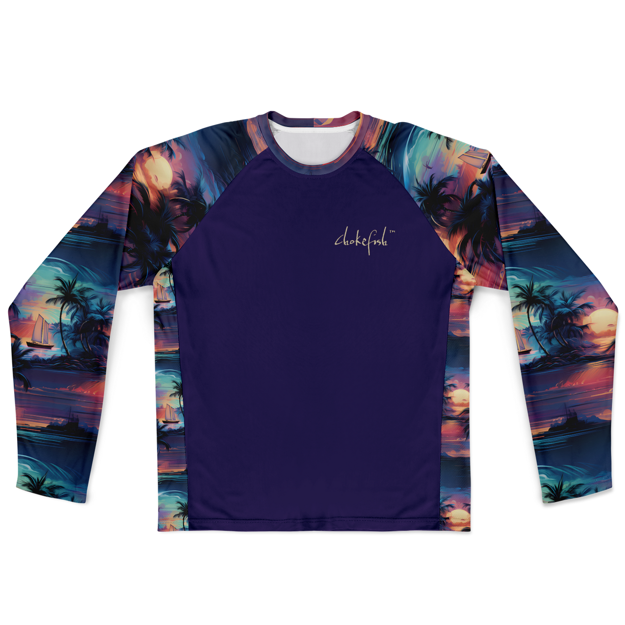 Chokefish™ Long Sleeve Every Day All Weather Trees&Boats Shirt Men's-004 - SLE