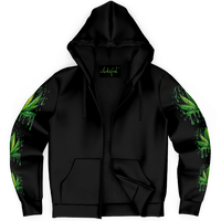 Chokefish™ Microfleece Zip-Up Hoodie Cannabis-003B