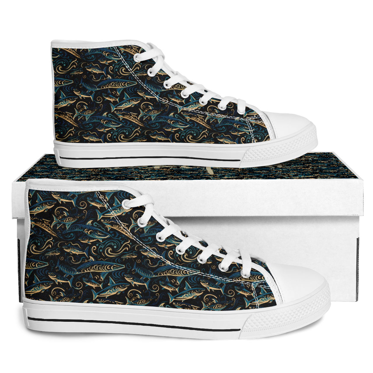 Chokefish™ Urban Peak Retro High Tops-Marine-003