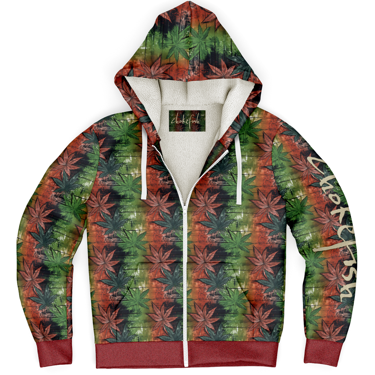 Chokefish™ Microfleece Zip-Up Hoodie Cannabis-005