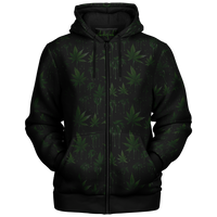 Chokefish™ Microfleece Zip-Up Hoodie Cannabis-003-2B
